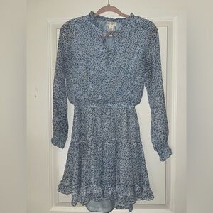 Jessica Simpson Blue Bishop Sleeve Sundress